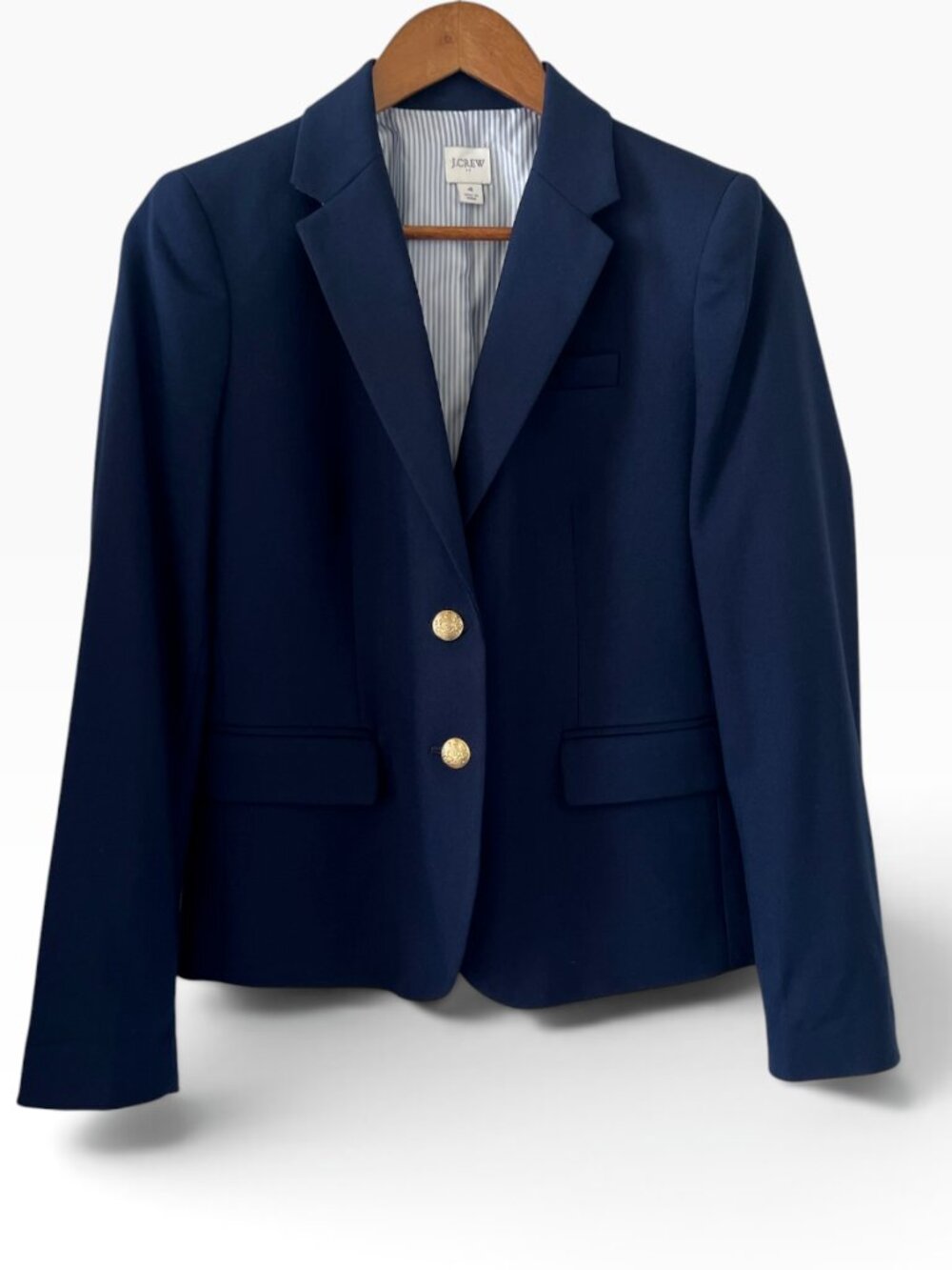 J Crew Schoolboy Wool Blend Blazer In Navy Size 4